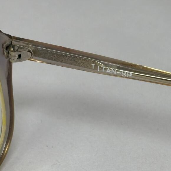 Vintage 70s Rx Eyeglasses Gold Aviator Frames Titanium Pilot Grandpa Retro Style - Picture 6 of 9